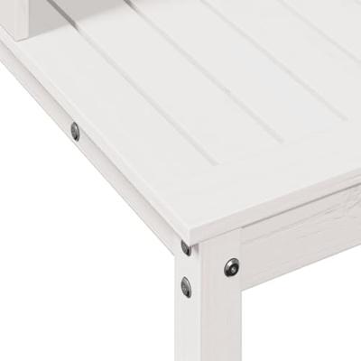 Oppottafel met schappen 108x50x109,5 cm massief grenenhout wit - thumbnail