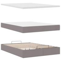 Bed met matras 140x190 cm stof taupe - thumbnail