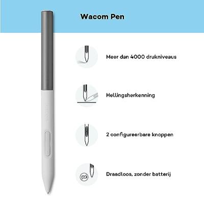 Wacom One M grafische tablet Zwart, Wit 216 x 135 mm USB