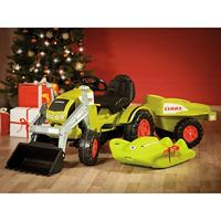 BIG CLAAS CELTIS Tractor met laadschep en trailer kindervoertuig - thumbnail