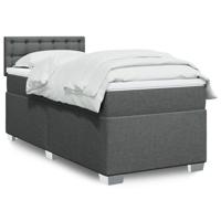 Boxspring met matras stof donkergrijs 80x200 cm - thumbnail