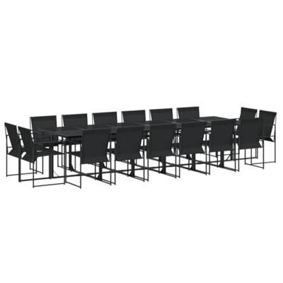 17-delige Tuinset textileen zwart