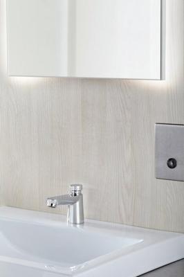 GROHE Euroeco Cosmopolitan S waterbesparende wastafelkraan zelfsluitend 44593 blauw/rood chroom 36265000