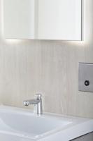 GROHE Euroeco Cosmopolitan S waterbesparende wastafelkraan zelfsluitend 44593 blauw/rood chroom 36265000 - thumbnail