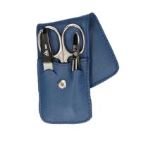 Erbe Solingen 3-delige manicure etui met drukknoopsluiting donkerblauw (erbe9071) - thumbnail