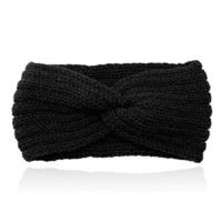 LGT JWLS Gebreide Hoofdband met Kruisknoop - Houdt Oren Warm - Zwart - thumbnail