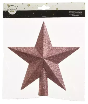 Decoris Piek Kunststof roze met glitters 4.2x19x19cm