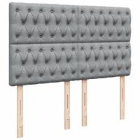 Boxspring met matras stof lichtgrijs 140x190 cm - thumbnail