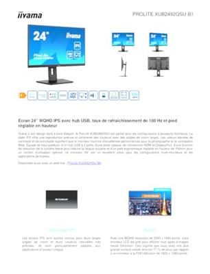 Iiyama ProLite XUB2492QSU-B1 monitor - thumbnail