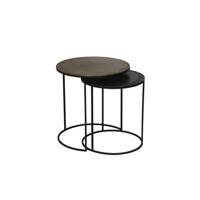 Light & Living Sidetable 'Talca', set van 2 stuks, antiek koper met brons - thumbnail