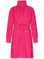 Felroze badstoffen badjas rits - thumbnail