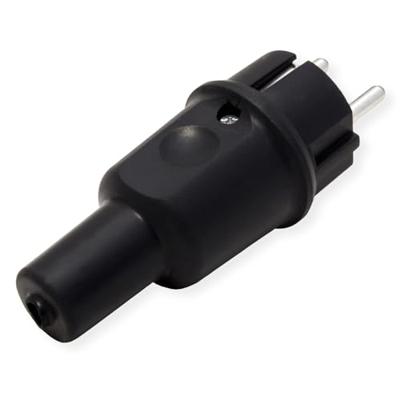 Bachmann 913.169 Stekker met randaarde Massief rubber 250 V Zwart IP44, IP20