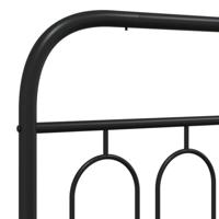 Bedframe met hoofdbord metaal zwart 135x190 cm - thumbnail