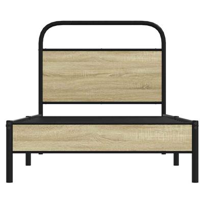 Bedframe zonder matras metaal sonoma eikenkleurig 180x200 cm - thumbnail