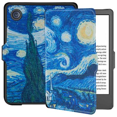 Lunso - Kobo Clara 2E hoes (6 inch) - sleep cover - Van Gogh Sterrennacht Lunso - Kobo Clara 2E hoes (6 inch) - sleep cover - Van Gogh Sterrennacht