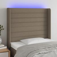 Hoofdbord LED 103x16x118/128 cm stof taupe - thumbnail