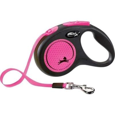 Flexi rollijn new classic neon tape zwart / roze Flexi rollijn new classic neon tape zwart / roze