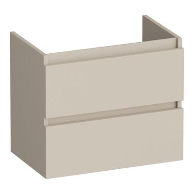 Brauer Joy - Onderkast Ondiep - 60 cm - met 2 Softclose Lades Greeploos en 1 Sifon Uitsparing - Mat Beige