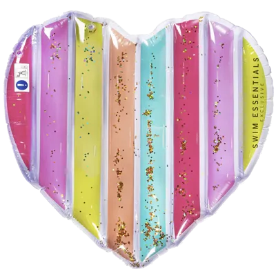 Regenboog Luchtbed Glitter Hart Essentials