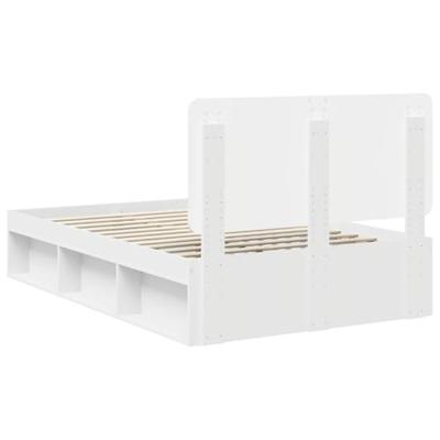Bedframe met hoofdeinde Wit 120 x 190 cm Massief grenenhout