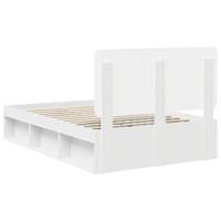 Bedframe met hoofdeinde Wit 120 x 190 cm Massief grenenhout - thumbnail