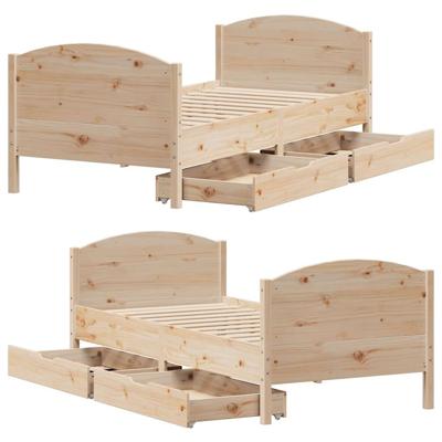 Bedframe zonder matras massief grenenhout 100x200 cm