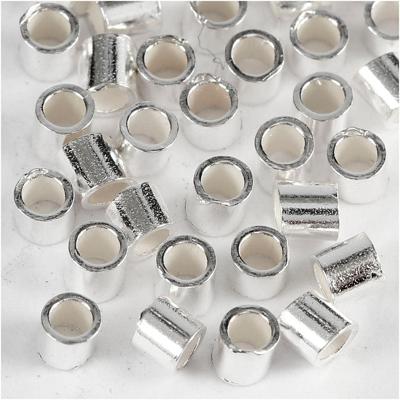 Creativ Company Knijpkralen, d 2 mm, zilver, 50 stuk/ 1 doos