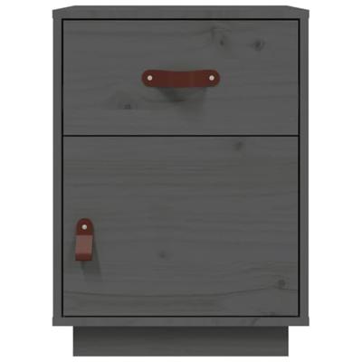 Nachtkastjes 2 st 40x34x55 cm massief grenenhout grijs