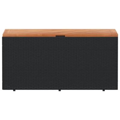 Tuinbox 110x50x54 cm poly rattan en acaciahout zwart