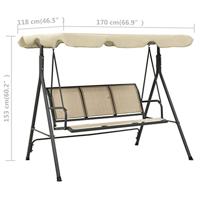 Schommelbank met luifel antraciet en zandkleurig - thumbnail
