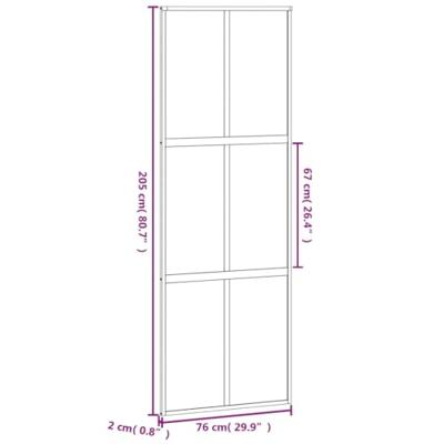 VidaXL Schuifdeur 76x205 cm gehard glas en aluminium zwart