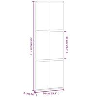 VidaXL Schuifdeur 76x205 cm gehard glas en aluminium zwart - thumbnail