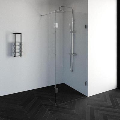 BRAUER Create Inloopdouche - 90x200cm - profielloos - 30cm - draaibare zijwand - antikalk - 8mm veiligheidsglas - chroom 4JC3-90/30CH