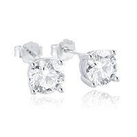 Elenza .925 Zilveren Studs met Zirconia - 6mm - thumbnail