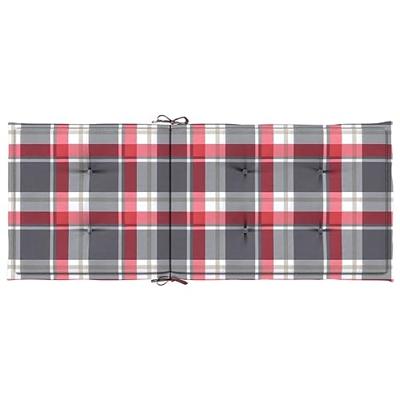 VidaXL Tuinstoelkussens 6 st 120x50x3 cm stof ruitpatroon rood VidaXL Tuinstoelkussens 6 st 120x50x3 cm stof ruitpatroon rood