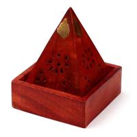 Mango Hout Piramide Wierookhouder Kegels Boeddha Lijstwerk - thumbnail