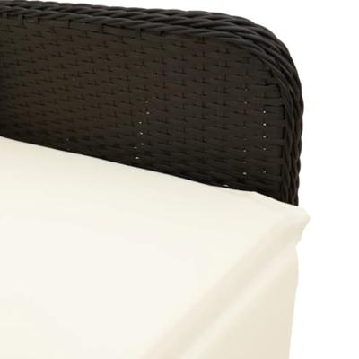Tuinstoelen 2 st verstelbaar met kussens poly rattan zwart Tuinstoelen 2 st verstelbaar met kussens poly rattan zwart