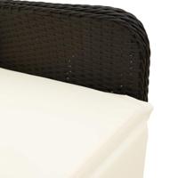 Tuinstoelen 2 st verstelbaar met kussens poly rattan zwart - thumbnail