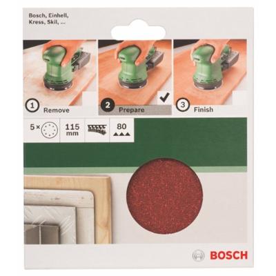 Bosch Accessoires Schuurblad Ø115mm | G80 | WP | 8 Gaten | Velc | 5 stuks - 2609256A17