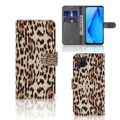 Huawei P40 Lite | Telefoonhoesje | Met pasjeshouder | Leopard