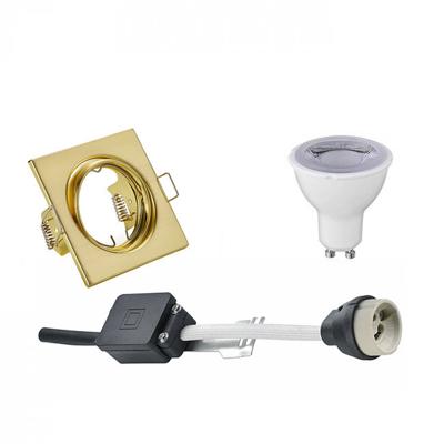 GU10 Inbouwspot Set - Mat Chroom - Vierkant - Waterdicht IP65 - Philips - CorePro 840 36D - Dimbaar - Aigi - 3W - Natuurlijk Wit 4000K - 82mm
