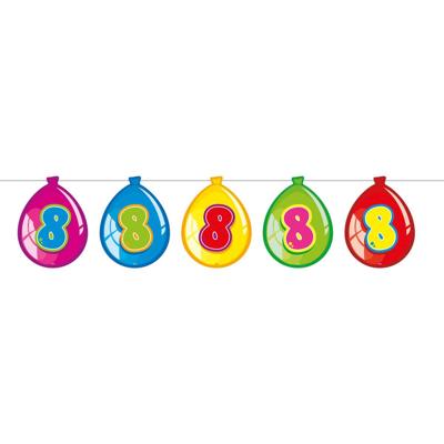 Vlaggenlijn ballonnen 8 jaar