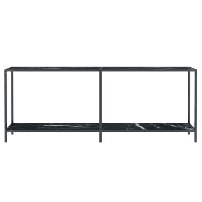 Wandtafel 200x35x75,5 cm gehard glas zwart - thumbnail