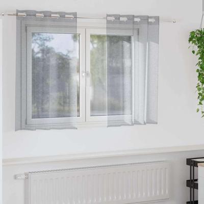 VidaXL Voile gordijn 2 pcs donkergrijs 140 x 140 cm polyester