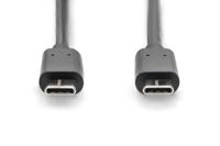 Digitus USB-kabel USB 2.0 USB-C stekker, USB-C stekker 1.80 m Zwart Rond, Stekker past op beide manieren, Afgeschermd (dubbel) DB-300138-018-S - thumbnail