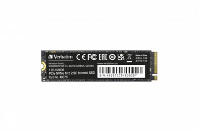 Verbatim Vi3000 1 TB NVMe/PCIe M.2 SSD 2280 harde schijf PCIe NVMe 3.0 x4 Retail 49375
