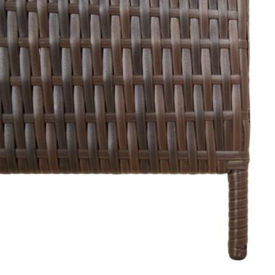 Kamerscherm 4 panelen poly rattan bruin