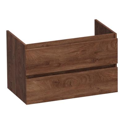 Brauer Joy - Onderkast - 80 cm - met 2 Softclose Lades Greeploos en 1 Sifon Uitsparing - Forest Cacao