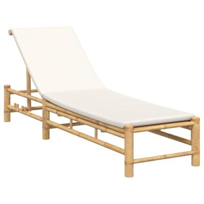 Ligstoel met kussens 55x199x30 cm bamboe
