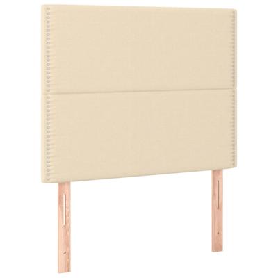 Hoofdbord LED 200x5x118/128 cm stof crèmekleurig - thumbnail